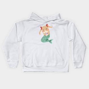 Bailey the Mermaid Bunny | Bunniesmee x Bailey Sean Claude Kids Hoodie